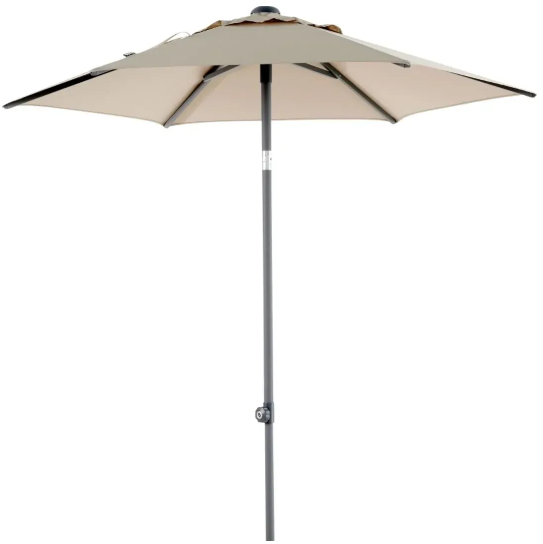 Sonnenschirm Poppi von Brafab aus Aluminium, neigbar, rund, Champagne, Ø 200 cm