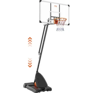 Vevor Basketballkorb Outdoor Basketballkorb mit Ständer 232–305 cm Höhenverstellbar, Tragbarer Basketballständer mit Rädern, Basketball-Set f... - Schwarz