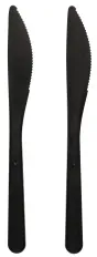 Papstar Bio-PP Kunststoffmesser Schwarz 96436 20er Pack