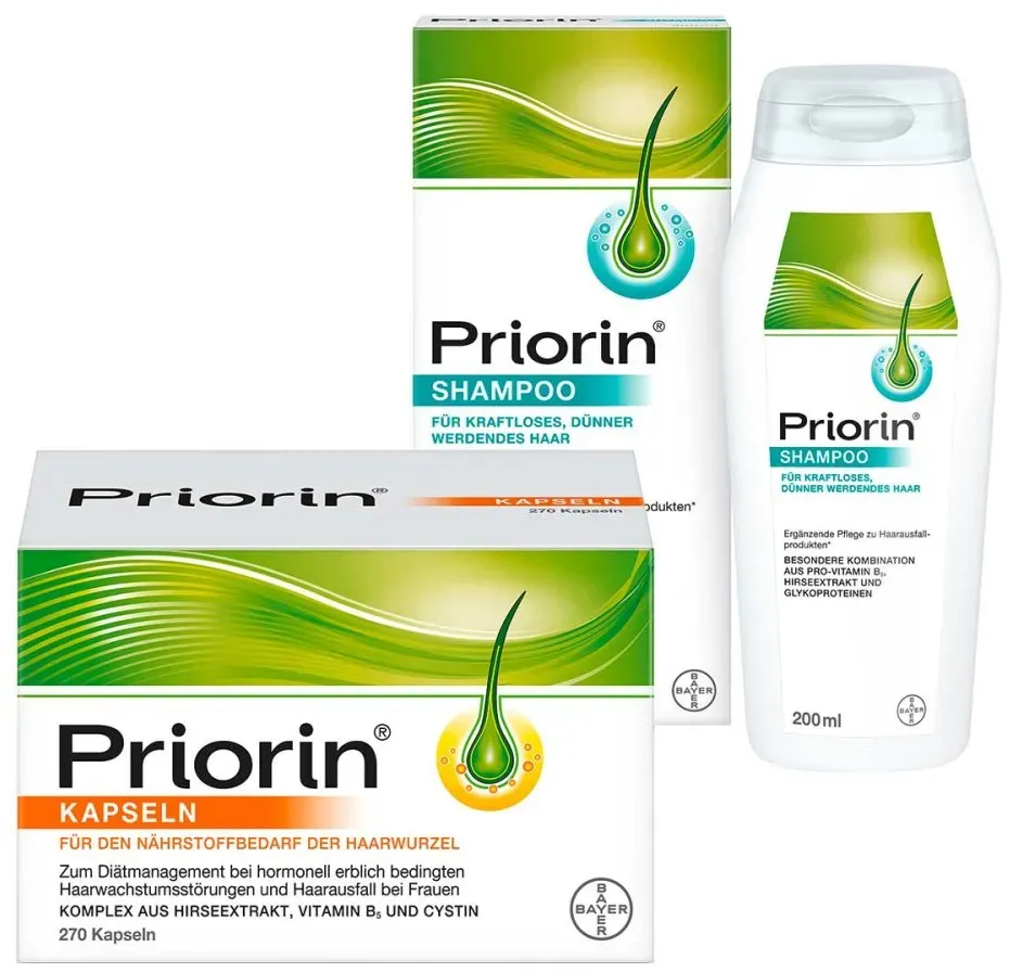 Priorin Haarpflege-Set: Priorin Kapseln 270Stück + Shampoo 200ml