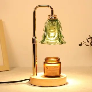 Candle Warmer Lamp with Timer Electric Adjustable Height Candle Dimmable Wax Warmer Lamp Jar Candles with 2 Bulbs for Home Decor & Office