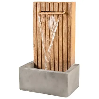 MARELIDA Gartenbrunnen mit Holzwandoptik Standbrunnen H: 54cm in naturfarben | Gr.: onesize
