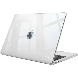 Fintie Hülle Kompatibel mit MacBook Air 13,6 Zoll M5 M4 M3 M2 (2026-2022) A3449 A3240 A3113 A2681, Ultradünne Hartschale Schutzhülle Snap Cover Kompatibel mit MacBook Air 13, Transparent(Glitzer)