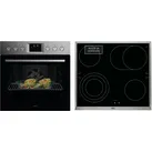AEG Elektro-Herd-Set "HH24HSPM", Energieeffizienz: A++ (A+++-D), silber (edelstahl mit antifingerprint), Herdsets, Gleichmäßiges Garen auf 3 Ebenen, Pyrolyse, LED-Touch, Bräterzone, Topseller