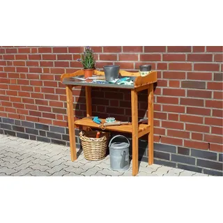 Garten Arbeitstisch Wedel Grau 100 x 60 x 48 cm - aus Kiefer - Gärtnertisch für Garten - Pflanztisch mit Arbeitsfläche - Pflanzbank für Balkon
