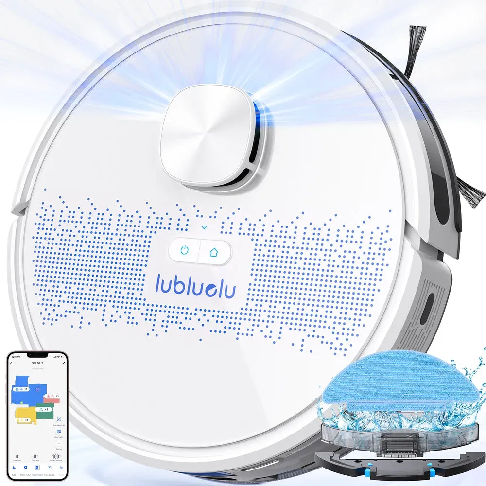lubluelu SL60D Saugroboter – 4000Pa Saugkraft & präzise LiDAR-Navigation - Weiß / EU