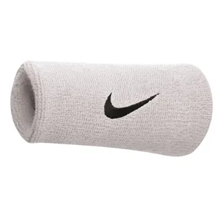 Nike Swoosh Doublewide Handgelenke, Weiß/Schwarz, Einheitsgröße