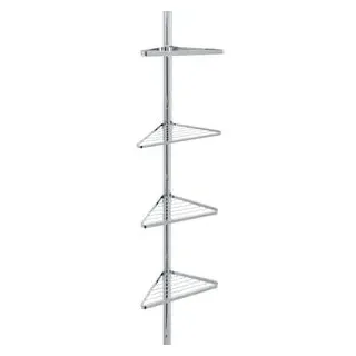 Böttcher-AG Duschablage Teleskop-Badregal,vechromt, zum Klemmen, Eckregal, Kunststoff, 28,5x145-250 cm
