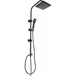 Grafner Grafner® Duschgarnitur mit Regenschauerduschkopf und Handbrause Duschsäule Schwarz