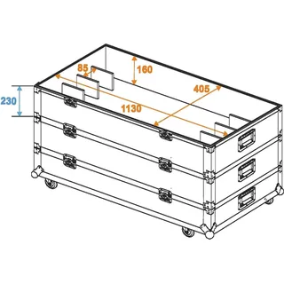 Roadinger Flightcase 12x LED-Leiste mit Rollen