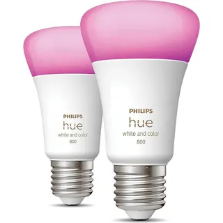 Philips Hue White and Color Ambiance 800 E27 6,5W 2er-Pack