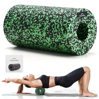 EVEREST FITNESS Faszienrolle Faszienrolle 30 cm mittel-hart Schwarz/Grün für Rücken und Beine grün|schwarz