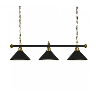 Winsport Billardlampe "London", Messing, Schwarz lackiert, Schwarz