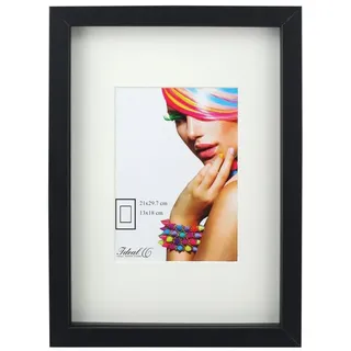 Ideal Trend 3D Objektrahmen Holz Bilderrahmen Wanddeko Collage Poster Shirt Trikot Rahmen: Farbe: Schwarz | Format: 40x60