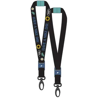 NIKE Premium Lanyard Schlüsselanhänger 981 black/dk marina blue/washed teal