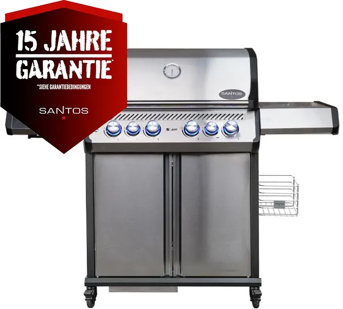 SANTOS S-418 Pro Edelstahl I Seiten- & Heckbrenner