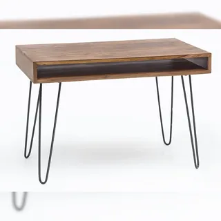 FineBuy Schreibtisch 110x60 cm Bürotisch Laptoptisch Massiv Holztisch Sheesham