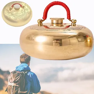 Retro Kupfer Wärmflasche Mit Bezug, Auslaufsicher Wärmeflasche 3L 2L 1,5 L1L 0,6 Groß Wärmflaschen Für Kinder Und Erwachsene (Size : XL)