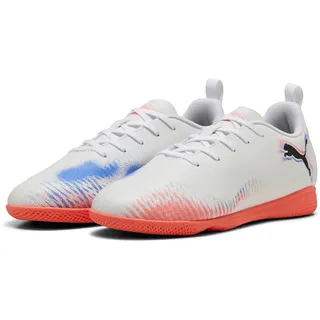 Puma Future 8 Play IT Jr Fussballschuh, weiß Schwarz, leuchtendes Rot, 38