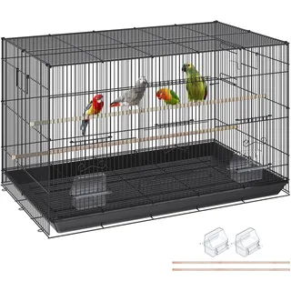Vevor Vogelkäfig Voliere 76 x 46 x 45 cm schwarz