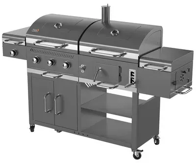 THOR Holzkohle- und Gasgrill »Ottawa All-in-One«, LxBxH: 64 x 206 x 134 cm, schwarz