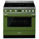 Smeg Kombistandherd, SMEG CPF9IPOG, Induktion, Grun, 90 cm