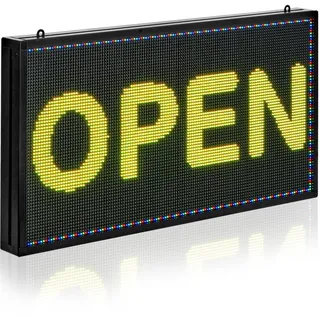 Vevor programmierbare LED Zeichen Vollfarbe flexibles digitales Scrolling Panel, DIY Anzeigetafel mit benutzerdefiniertem Textmuster und GIF & Bluetooth App Steuerung (670 x 350 mm)
