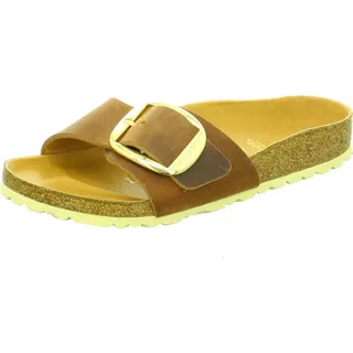 Birkenstock Madrid Big Buckle Nubukleder geölt schmal cognac 38