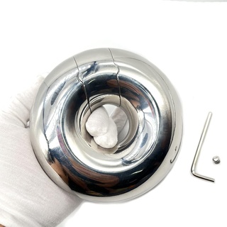 Guspiun Edelstahl Hodenring, Rund, Dick, CBT Gewichteter Hodensack Hoden Ball Stretcher Schwerer Hodengewicht Anhänger Cockring mit Inbusschlüssel Erotik Keuschheit Hodensackring (D18*d44mm, 0.4kg)