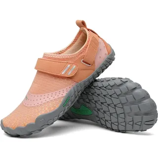 SAGUARO Barfußschuhe Damen Barfussschuhe Frauen Barfuss Schuhe Outdoor Zehenschuhe rutschfest Fitnessschuhe Barefoot Shoes mit Zero-Drop Solhe, Nimble I - Barfußschuhe Orange A, Gr.39 EU - 39 EU