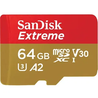 SanDisk Extreme microSDXC UHS-I A2 U3 V30 + SD-Adapter 64 GB