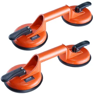 Vevor Saugheber aus NBR Glasheber φ119mm Vakuumheber Belastbarkeit 85-150kg Glassauger Betriebstemperatur -20-60°C Plattenheber Vakuum Saugnapf mit ergonomischem Alu-Griff