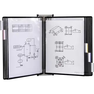 Tarifold Wand-Sichttafelsystem 414107 DIN A4 schwarz mit 10 St. Sichttafeln