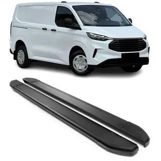 Omac Trittbretter Seitenschweller kompatibel mit Ford Tourneo Custom 2023-2026 L1 Schwarz Alu 2X