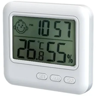 Digitales Thermometer Hygrometer Innen, Thermometer Thermo-Hygrometer Mit Höhengenauigkeit, Temperatur Und Luftfeuchtigkeitsmesser Hydrometer Feuchtigkeit Digital Mit Uhr & ? / ? Funktion Für Zuhause