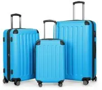 Spree - 3er Koffer-Set Hartschale Cyanblau matt, TSA, (55cm, 65cm & 75cm), 259 Liter