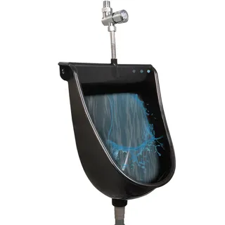 Wandmontage Plastik Urinals Urin -Diverter Für Männer, Einfache Urinals Effizienz Auswaschung Urinal Öffentliche Toiletten, Wasserlose Urinale Mit Schlauch,Temporäres Urinal,Schwarz,Surface mounted