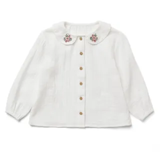 Tchibo - Kinder-Musselin-Bluse - Mädchen - Gr. 122/128 - weiß