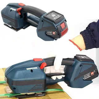 XINGSHANG Elektrische Umreifungsgerät Akku Umreifungsmaschine 4000 mAh Umreifungsgerät Akku für 11-16 mm PP/PET Bänder Automatische Schweißbandmaschine (Maschine mit Batterien) (Color : 1Battery)