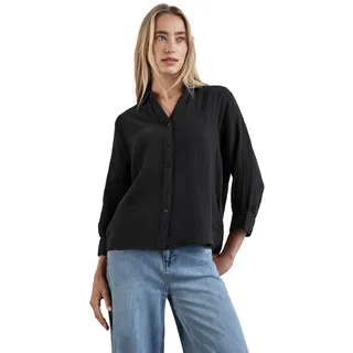 STREET ONE Damen A344955 Musselin-Bluse, Black, 36 - 34