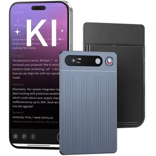 KI Digitales Diktiergerät Mit Hülle,64GB Aufnahmegerät Mit KI Transkription & Zusammenfassung,Tragbar Voice Recorder Unterstützt 134 Sprachen,Mini-OLED-Display,Diktiergerät Für Vorlesungen/Meetings