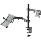 Goobay Monitorhalterung mit Laptop-Arm Flex, schwarz (Boden, 32", 8 kg), Monitor Halterung, Schwarz