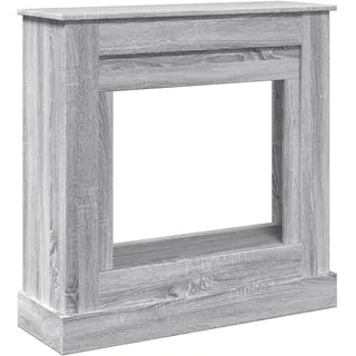 vidaXL Kaminumrandung, Dekorative Kaminkonsole, Kaminsims Dekokamin für Wohnzimmer, Kaminattrappe Kaminverkleidung, Grau Sonoma Holzwerkstoff
