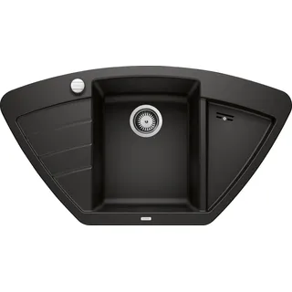 Becken mittig mit Ablauffernbedienung schwarz (526030)
