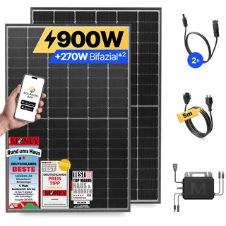 onLite: 900 Watt Balkonkraftwerk - ohne Halterung / ohne Speicher / 5m