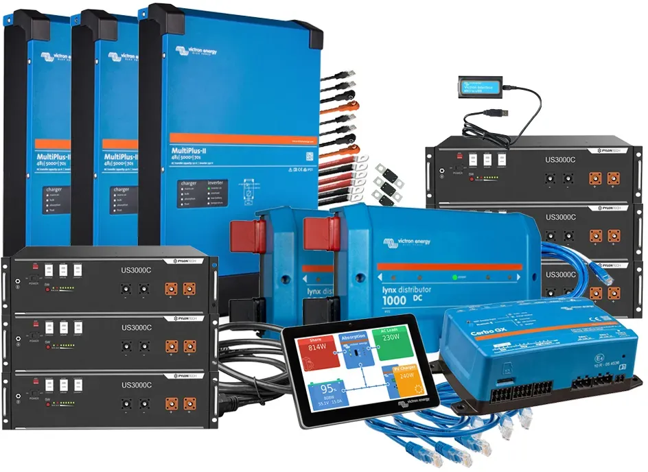 Offgridtec Backup-Kit 3-phasig 21kWh mit Pylontech US3000C Akku Victron MultiPlus-II 48/5000 - 0% MwSt. (gemäß§12 Abs.3 UstG**)