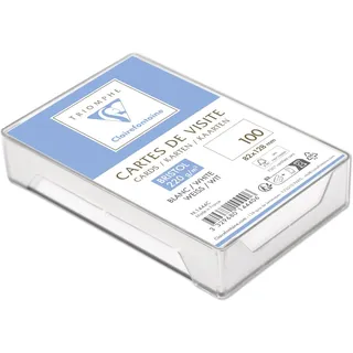 Clairefontaine 1444C - Box mit 100 Visitenkarten Triomphe Bristol Extra-Weiß Blanko 82x128 mm, 220g, 1 Box