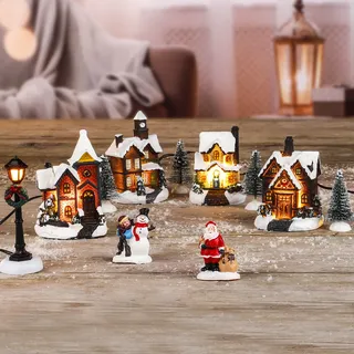 LED Weihnachtsdorf Weihnachtsstadt Winterdorf Winterlandschaft beleuchtet