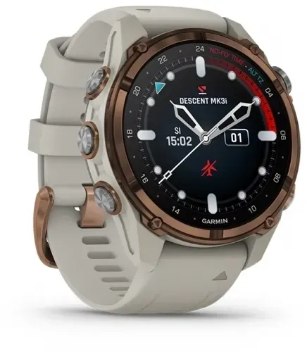 Garmin Descent MK3i - Gray/Gold - 43mm - Silikonarmband #