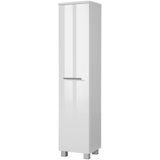 WELLTIME Midischrank WELLTIME "Trento, verschiedene Ausführungen und Farben", weiß (weiß weiß), B:30cm H:130cm T:27cm, MDF, Schränke, Bad-Hochschrank, Badmöbel, Breite 30 cm, 1 Tür, Made in Germany